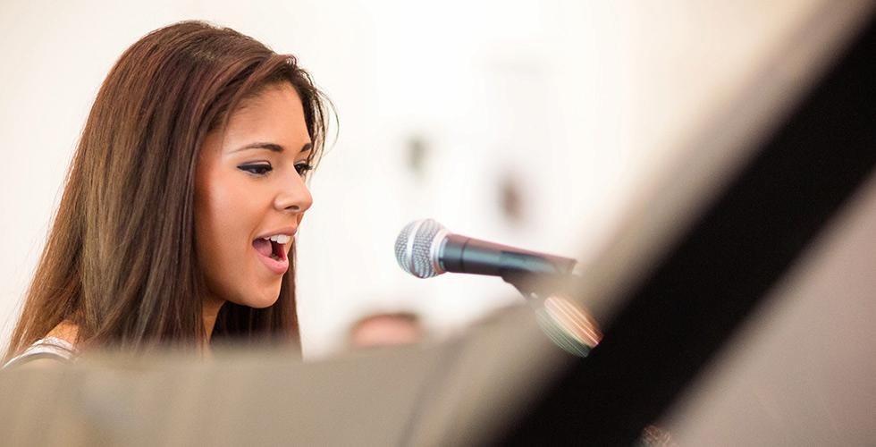 Sängerin beim Workshop